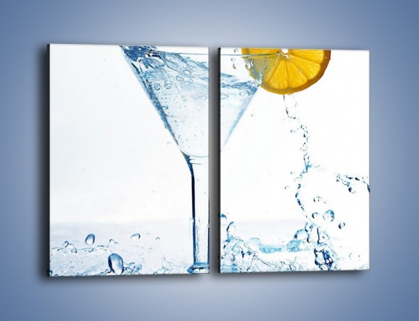 Obraz na płótnie – Orzeźwiająca woda z plastrem cytryny – dwuczęściowy prostokątny pionowy JN015