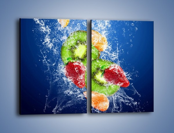 Obraz na płótnie – Soczyste kawałki owoców w wodzie – dwuczęściowy prostokątny pionowy JN023