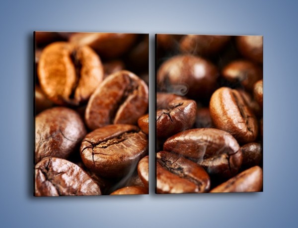 Obraz na płótnie – Parzone ziarna kawy – dwuczęściowy prostokątny pionowy JN027