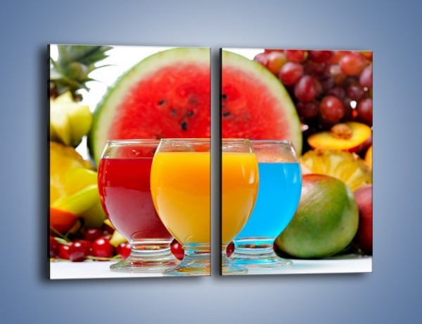 Obraz na płótnie – Kolorowe drineczki z soczystych owoców – dwuczęściowy prostokątny pionowy JN029