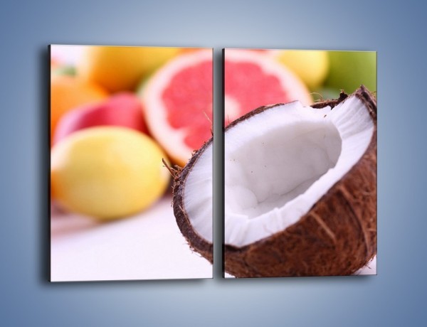 Obraz na płótnie – Kokosowo-owocowy mix – dwuczęściowy prostokątny pionowy JN042