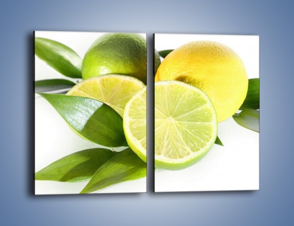 Obraz na płótnie – Mix cytrynowo-limonkowy – dwuczęściowy prostokątny pionowy JN058