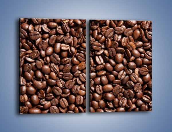 Obraz na płótnie – Ziarna świeżej kawy – dwuczęściowy prostokątny pionowy JN061