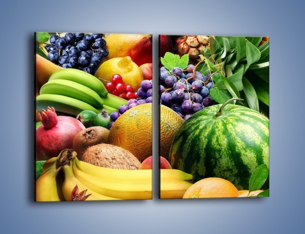 Obraz na płótnie – Stół pełen dojrzałych owoców – dwuczęściowy prostokątny pionowy JN072