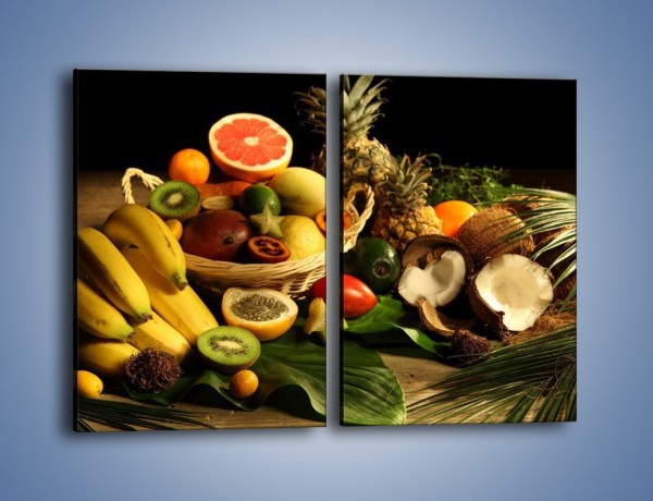 Obraz na płótnie – Kosz egzotycznych owoców – dwuczęściowy prostokątny pionowy JN074