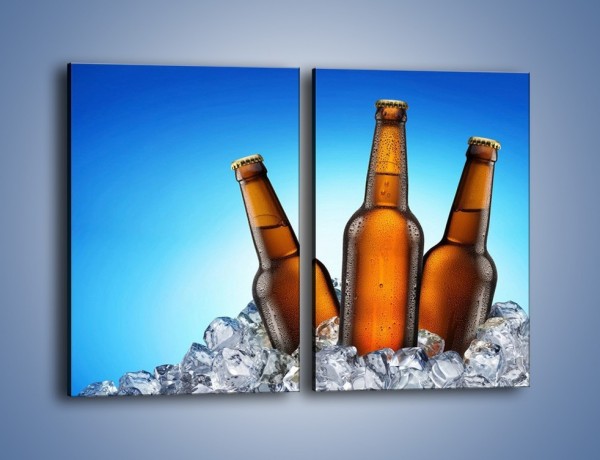 Obraz na płótnie – Szron na butelkach piwa – dwuczęściowy prostokątny pionowy JN075