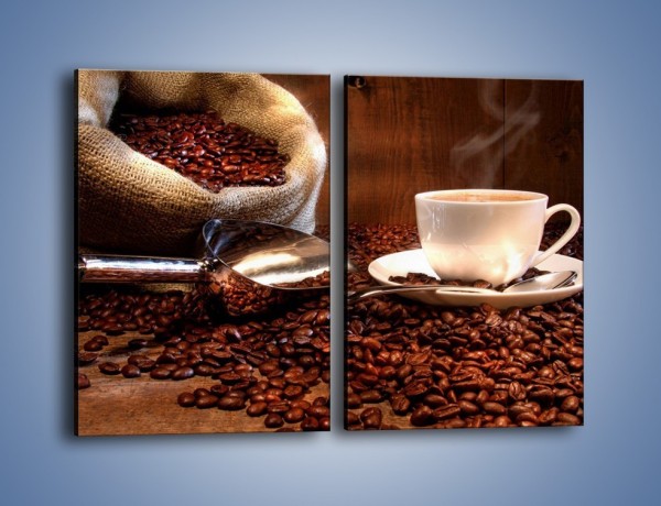 Obraz na płótnie – Poranna energia z kawą – dwuczęściowy prostokątny pionowy JN098