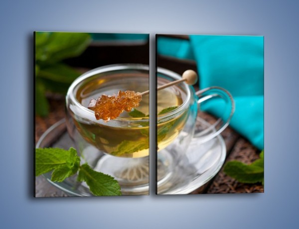 Obraz na płótnie – Oczyszczająca zielona herbata – dwuczęściowy prostokątny pionowy JN104