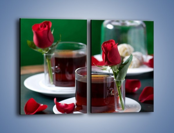 Obraz na płótnie – Herbata ze szczyptą miłości – dwuczęściowy prostokątny pionowy JN119