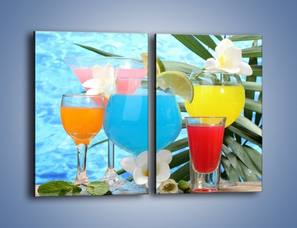 Obraz na płótnie – Drinki na tropikalnej wyspie – dwuczęściowy prostokątny pionowy JN163