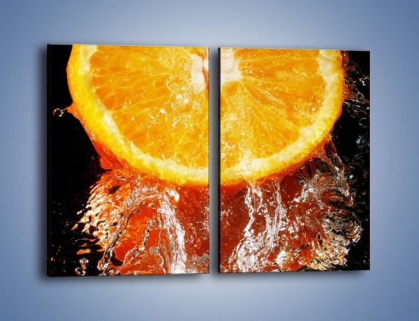 Obraz na płótnie – Soczysta pomarańcza o poranku – dwuczęściowy prostokątny pionowy JN179