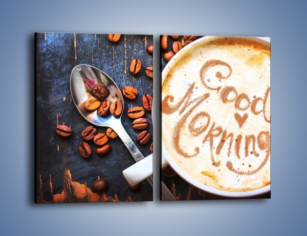 Obraz na płótnie – Kawa na miły początek dnia – dwuczęściowy prostokątny pionowy JN180