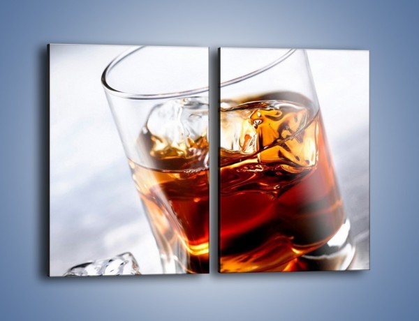 Obraz na płótnie – Whisky z lodem – dwuczęściowy prostokątny pionowy JN225