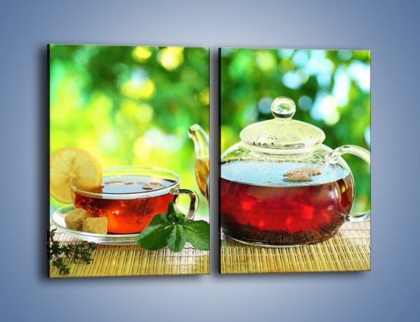 Obraz na płótnie – Ogrodowa herbatka – dwuczęściowy prostokątny pionowy JN235