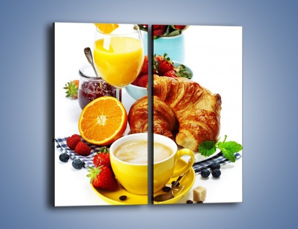 Obraz na płótnie – Zdrowe śniadanie dla zakochanych – dwuczęściowy prostokątny pionowy JN240