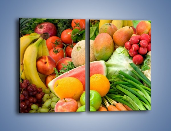 Obraz na płótnie – Mieszanka owocowo-warzywna – dwuczęściowy prostokątny pionowy JN245