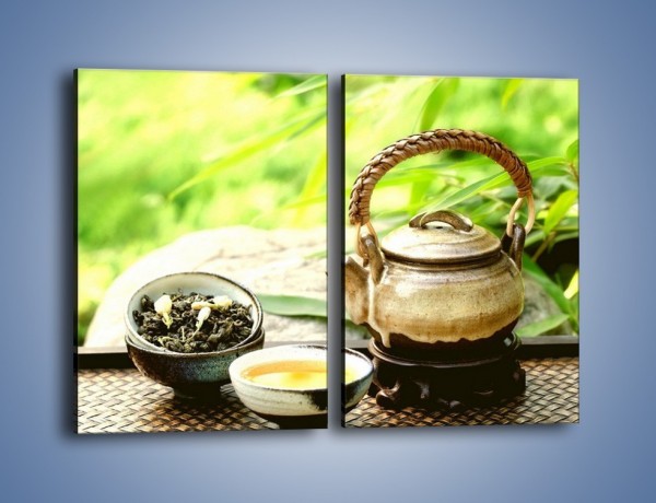 Obraz na płótnie – Herbata na świeżym powietrzu – dwuczęściowy prostokątny pionowy JN249