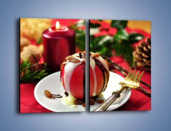 Obraz na płótnie – Jabłko w czekoladzie – dwuczęściowy prostokątny pionowy JN255