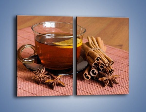 Obraz na płótnie – Rozgrzewająca filiżanka herbaty – dwuczęściowy prostokątny pionowy JN266