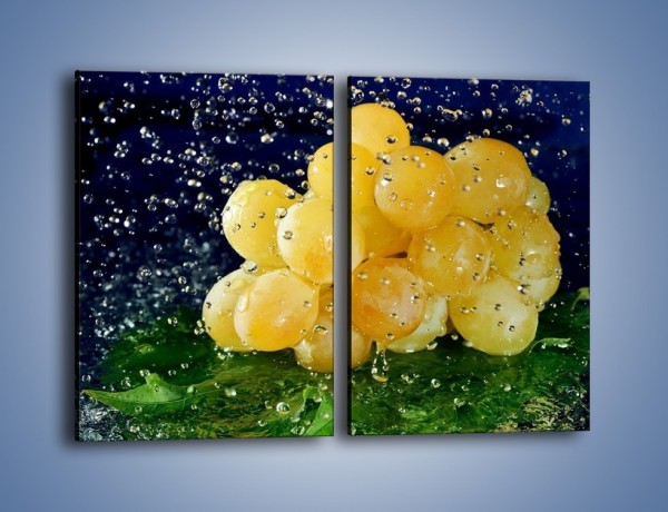 Obraz na płótnie – Słodkie winogrona z miętą – dwuczęściowy prostokątny pionowy JN286
