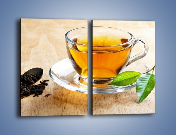 Obraz na płótnie – Listek mięty dla orzeźwienia herbaty – dwuczęściowy prostokątny pionowy JN290