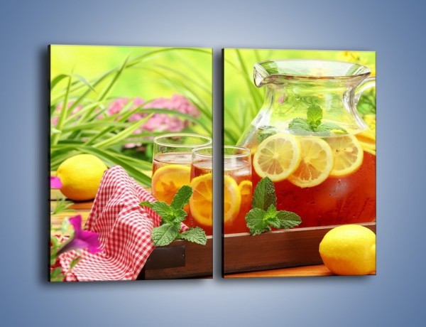 Obraz na płótnie – Mrożona herbata wśród kwiatów – dwuczęściowy prostokątny pionowy JN292