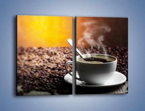Obraz na płótnie – Aromatyczna filiżanka kawy – dwuczęściowy prostokątny pionowy JN298