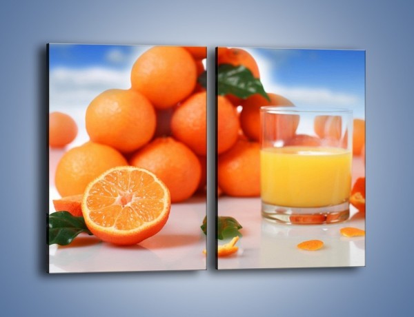 Obraz na płótnie – Szklanka soku pomarańczowego – dwuczęściowy prostokątny pionowy JN301