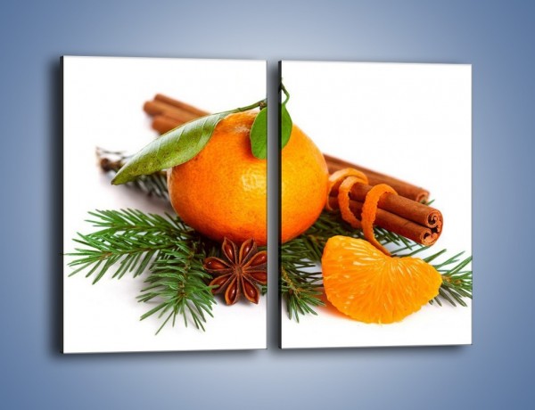 Obraz na płótnie – Pomarańcza na święta – dwuczęściowy prostokątny pionowy JN306