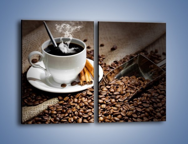 Obraz na płótnie – Czarna palona kawa – dwuczęściowy prostokątny pionowy JN311