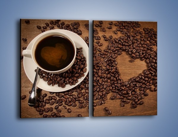 Obraz na płótnie – Miłość do kawy – dwuczęściowy prostokątny pionowy JN312