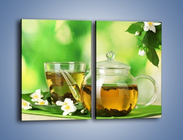 Obraz na płótnie – Herbaciane ukojenie – dwuczęściowy prostokątny pionowy JN316