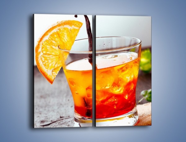 Obraz na płótnie – Pomarańczowy drink na wieczór – dwuczęściowy prostokątny pionowy JN323