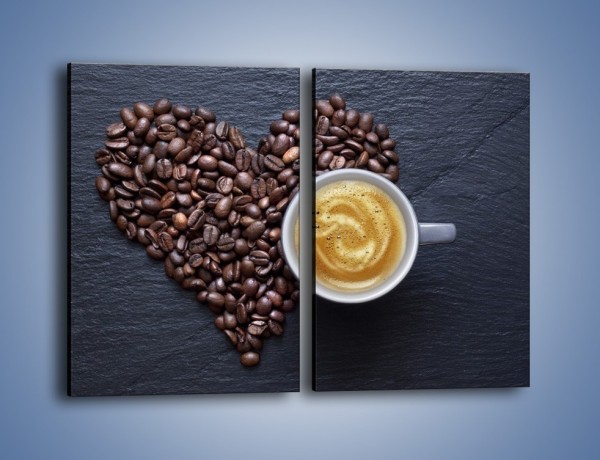 Obraz na płótnie – Miłość do czarnej kawy – dwuczęściowy prostokątny pionowy JN328