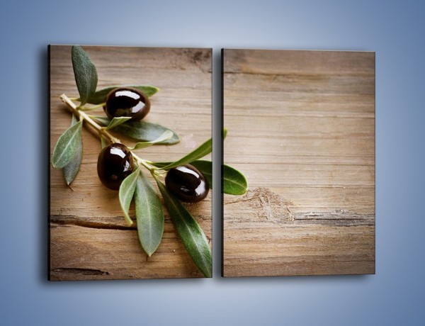 Obraz na płótnie – Dojrzała gałązka oliwek – dwuczęściowy prostokątny pionowy JN334