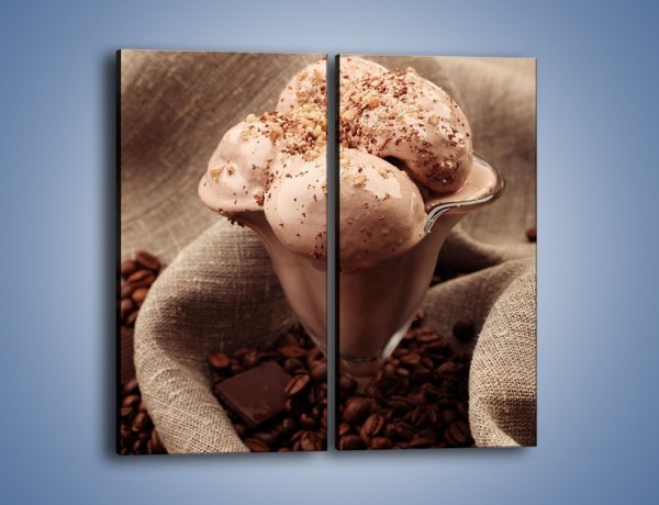 Obraz na płótnie – Deser czekoladowo-kawowy – dwuczęściowy prostokątny pionowy JN339