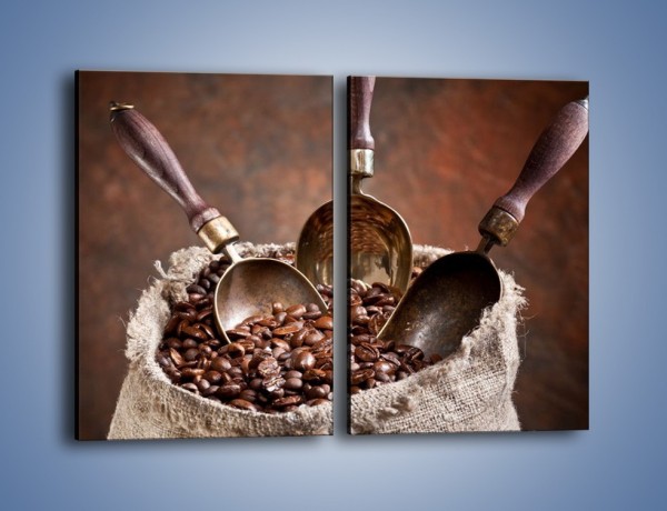 Obraz na płótnie – Wór pełen ziaren kawy – dwuczęściowy prostokątny pionowy JN344