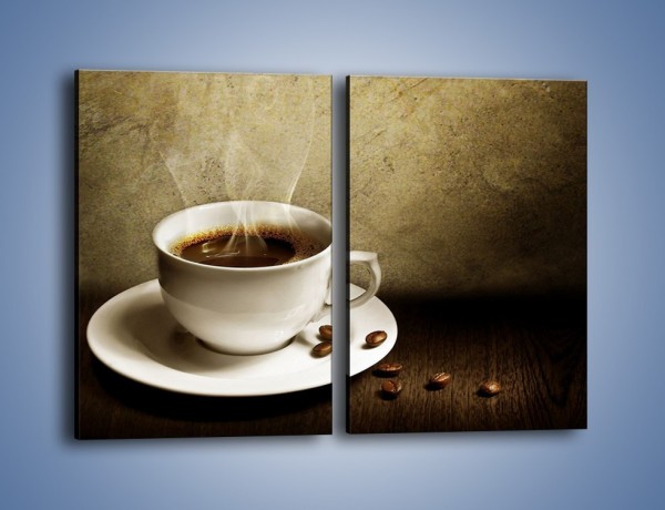 Obraz na płótnie – Kawa ze szczyptą szarości – dwuczęściowy prostokątny pionowy JN345