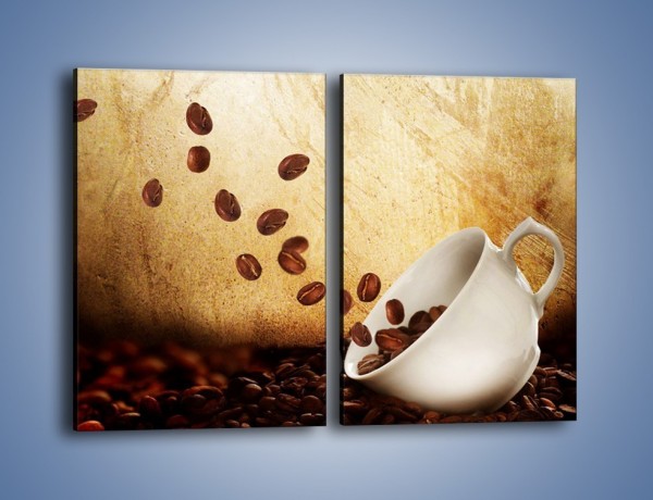 Obraz na płótnie – Rozsypane ziarna kawy – dwuczęściowy prostokątny pionowy JN346