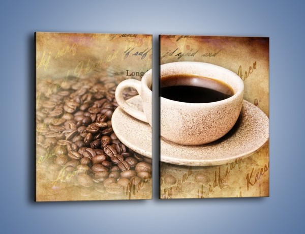 Obraz na płótnie – List przy filiżance kawy – dwuczęściowy prostokątny pionowy JN347