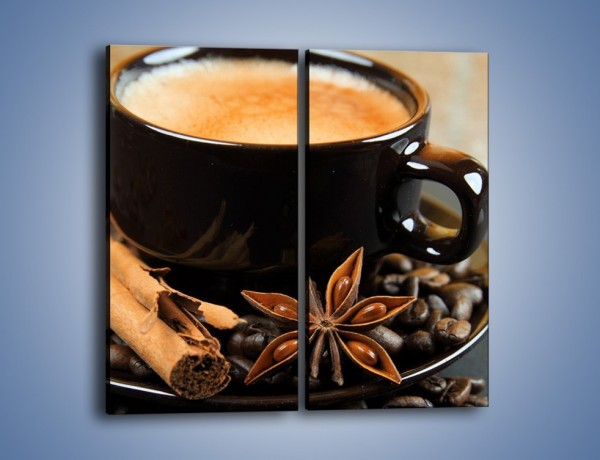 Obraz na płótnie – Spieniona kawa z goździkami – dwuczęściowy prostokątny pionowy JN350