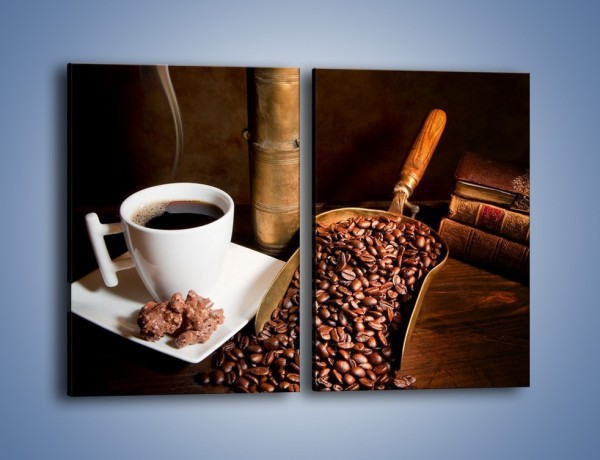 Obraz na płótnie – Opowieści przy mocnej kawie – dwuczęściowy prostokątny pionowy JN360