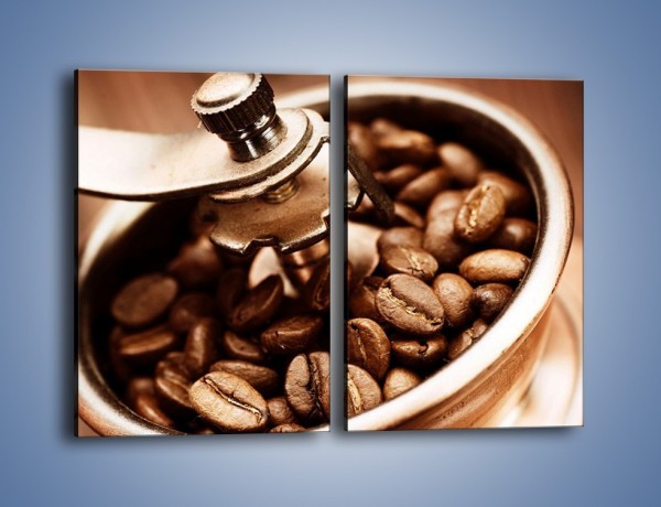 Obraz na płótnie – Kawa w młynku – dwuczęściowy prostokątny pionowy JN361