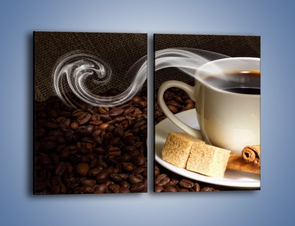 Obraz na płótnie – Kawa z kostkami cukru – dwuczęściowy prostokątny pionowy JN364