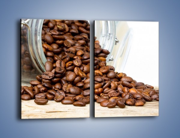 Obraz na płótnie – Ziarna kawy w słoiku – dwuczęściowy prostokątny pionowy JN368