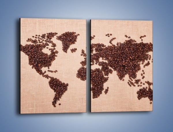 Obraz na płótnie – Kawowy świat – dwuczęściowy prostokątny pionowy JN373