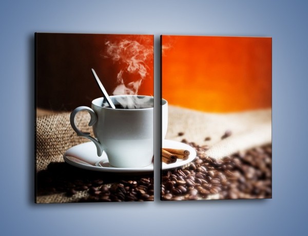 Obraz na płótnie – Aromatyczny zapach kawy – dwuczęściowy prostokątny pionowy JN374