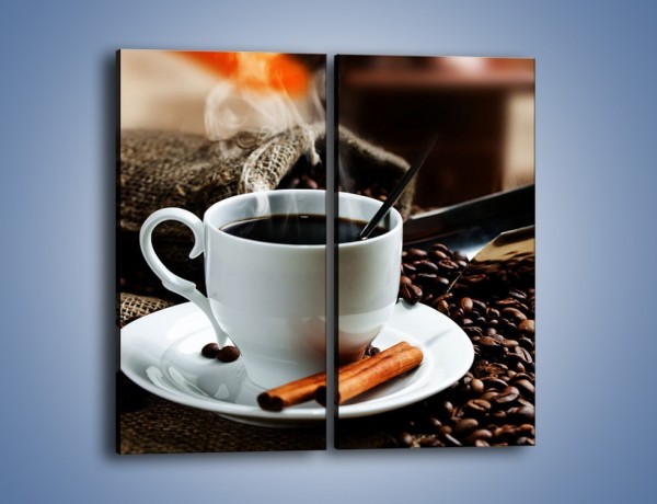 Obraz na płótnie – Kawowa rozkosz w zaciszu domowym – dwuczęściowy prostokątny pionowy JN375