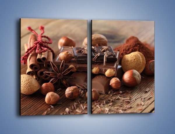 Obraz na płótnie – Orzechowo-czekoladowe uniesienie – dwuczęściowy prostokątny pionowy JN376