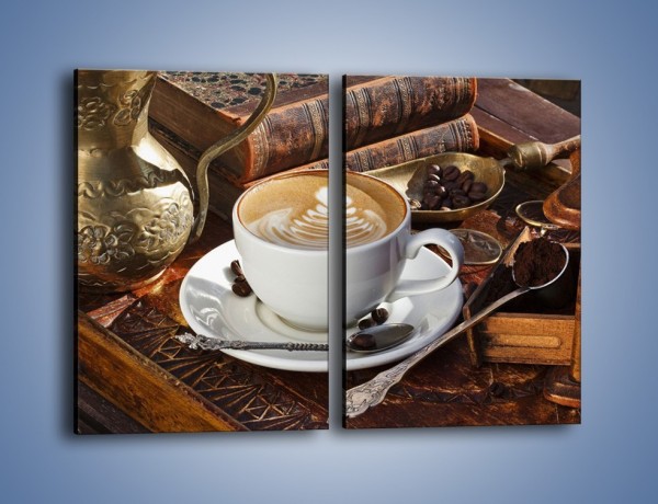 Obraz na płótnie – Wspomnienie przy kawie – dwuczęściowy prostokątny pionowy JN377